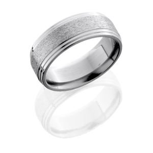 Lashbrook 8F2S STONE-POLISH Titanium Wedding Ring or Band