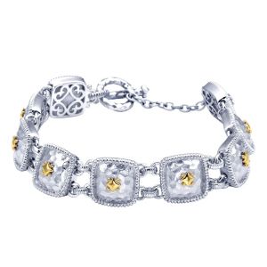 Gabriel Fashion Silver / 18 Karat Two-Tone Roman Tennis Bracelet TB2706MYJJJ