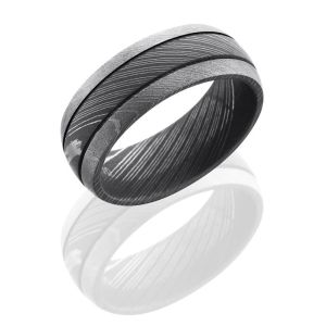 Lashbrook D8D2.5 Acid-Bead Damascus Steel Wedding Ring or Band