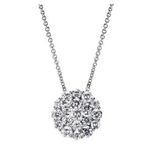 Gabriel Fashion 14 Karat Clustered Diamonds Necklace NK3837W44JJ