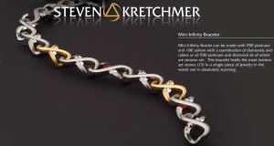 Kretchmer Platinum/18K Gold Micro Infinity Bracelet Tension Set