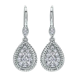 Gabriel Fashion 14 Karat Hampton Diamond Drop Earrings EG11910W44JJ