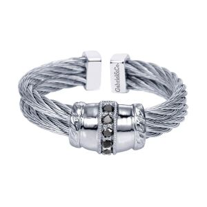 Gabriel Fashion Silver Two-Tone Hampton Stainless Steel Ladies' Ring LR6396MXJBD