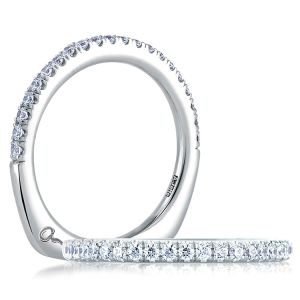 A.JAFFE Platinum Diamond Wedding Ring MRS394 / 27