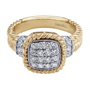 Gabriel Fashion 14 Karat Two-Tone Hampton Diamond Ladies' Ring LR4686M45JJ