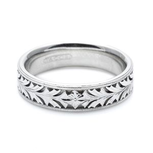 Tacori Platinum Hand Engraved Wedding Band HT2384