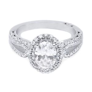 HT2518OV8X6 Tacori Crescent Platinum Engagement Ring