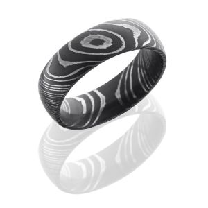 Lashbrook D7D Acid Damascus Steel Wedding Ring or Band