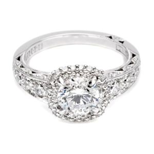 HT2516CU65 Tacori Crescent Platinum Engagement Ring