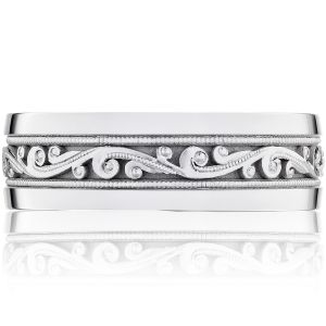 129-7W Platinum Tacori Sculpted Crescent Wedding Ring