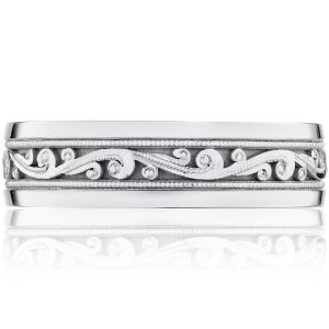 129-6W Platinum Tacori Sculpted Crescent Wedding Ring