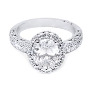 HT2520OV9X7 Tacori Crescent Platinum Engagement Ring