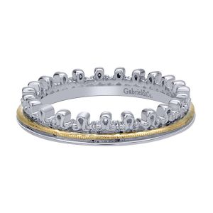 Gabriel Fashion Silver / 18 Karat Two-Tone Stackable Stackable Ladies' Ring LR5898-7MYJJJ