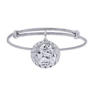Gabriel Fashion Silver Two-Tone Soho Bangle Bracelet BG3574MXJJJ