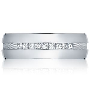82-7D Platinum Tacori Sculpted Crescent Diamond Wedding Ring