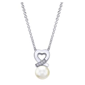 Gabriel Fashion Silver Eternal Love Heart Necklace NK3968SVJMC