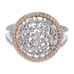 Gabriel Fashion 14 Karat Two-Tone Lusso Diamond Ladies' Ring LR50690T45JJ