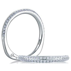 A.JAFFE Art Deco Collection 18 Karat Diamond Wedding Ring MRS334 / 26