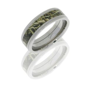 Lashbrook CAMO7.5FGEW2UMIL14-RTMAX4 POLISH Titanium Wedding Ring or Band