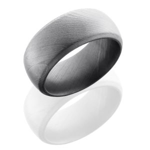 Lashbrook D10DB BeadBlast Damascus Steel Wedding Ring or Band