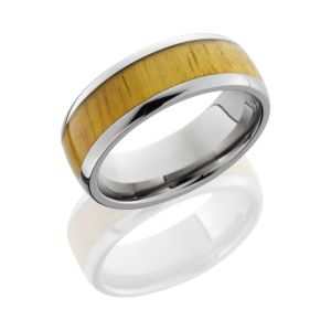 Lashbrook HW8D15/OSAGEORANGE POLISH Hard Wood Wedding Ring or Band