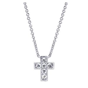 Gabriel Fashion Silver Faith Cross Necklace NK3953SVJWS