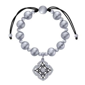 Gabriel Fashion Silver Bacca Beads Tennis Bracelet TB3404SVJWS