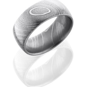 Lashbrook D10D Polish Damascus Steel Wedding Ring or Band