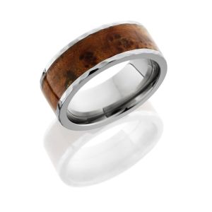 Lashbrook HW8F16/THUYABURL HAMMER-POLISH Hard Wood Wedding Ring or Band