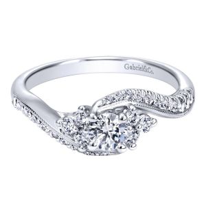 Gabriel 14 Karat Contemporary Engagement Ring ER910169W44JJ