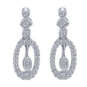 Gabriel Fashion 14 Karat Lusso Diamond Drop Earrings EG9795W45JJ