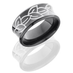 Lashbrook Z10CB-LEAVES Polish Zirconium Wedding Ring or Band