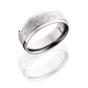 Lashbrook 8FGEW TREEBARK 1-POLISH Titanium Wedding Ring or Band