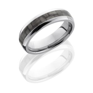 Lashbrook C6D13-CF Polish Titanium Carbon Fiber Wedding Ring or Band