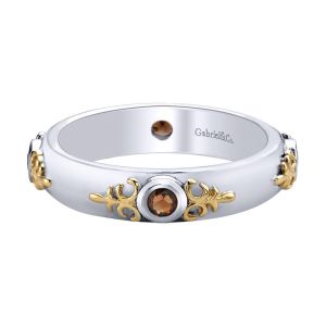 Gabriel Fashion Silver / 18 Karat Two-Tone Stackable Stackable Ladies' Ring LR5949-5MYJSQ
