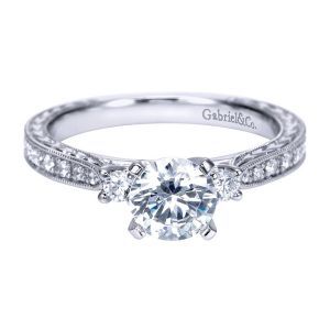 Gabriel 14 Karat Victorian Engagement Ring ER8009W44JJ