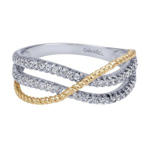 Gabriel Fashion 14 Karat Two-Tone Braided Ladies' Ring LR5440M45JJ