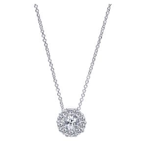 Gabriel Fashion 14 Karat Clustered Diamonds Necklace NK691W44JJ