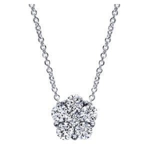 Gabriel Fashion 14 Karat Clustered Diamonds Necklace NK4579W44JJ