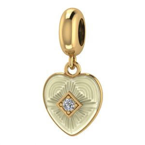 JLo Collection Endless Jewelry White Big Heart 18k Gold Plated Charm 3875-2