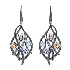 Gabriel Fashion Silver Byblos Drop Earrings EG12553SVJMC