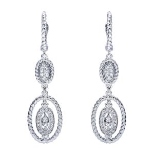 Gabriel Fashion 14 Karat Hampton Diamond Drop Earrings EG11436W45JJ