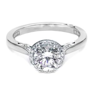 2639RD65 Tacori Dantela Platinum Engagement Ring
