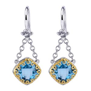 Gabriel Fashion Silver / 18 Karat Two-Tone Roman Drop Earrings EG11132MYJBT