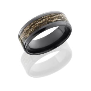 Lashbrook Z8B14(NS)/MOCBL POLISH Camo Wedding Ring or Band