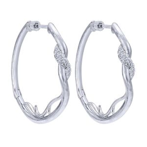 Gabriel Fashion Silver Hoops Hoop Earrings EG12091SVJWS