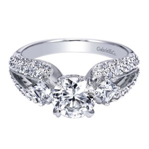 Gabriel 14 Karat Contemporary Engagement Ring ER4353W44JJ