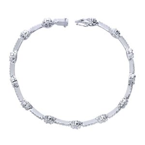 Gabriel Fashion 14 Karat Clustered Diamonds Tennis Bracelet TB2293W45JJ