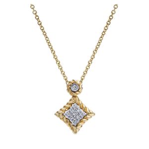 Gabriel Fashion 14 Karat Two-Tone Hampton Diamond Necklace NK1761M44JJ