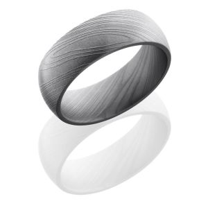 Lashbrook D8D Bead Damascus Steel Wedding Ring or Band